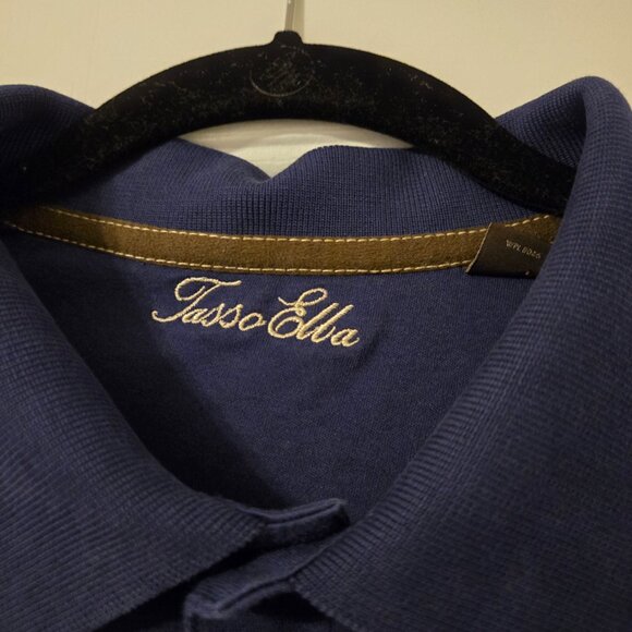 Mens Taso Ella Size Medium Long Sleeved Blue Polo - Picture 3 of 6